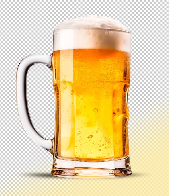 PSD taza de psd con cerveza sobre un fondo transparente