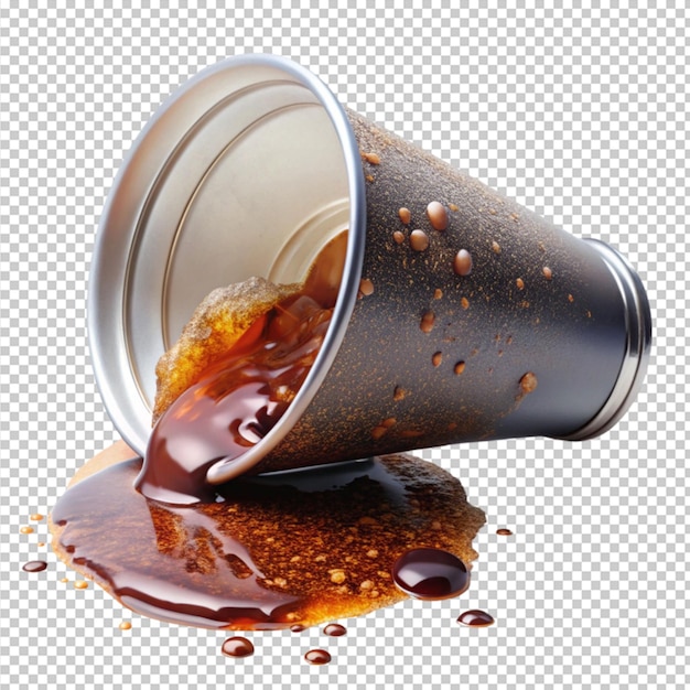 taza de refresco derramada