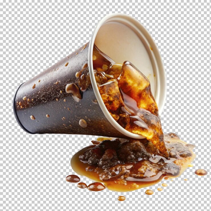 PSD taza de refresco derramada