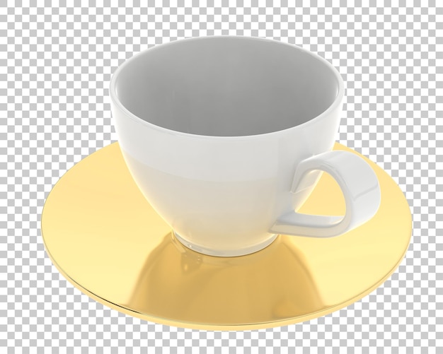 Taza de té en la ilustración de renderizado 3d de fondo transparente