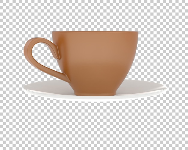 PSD taza de té en la ilustración de renderizado 3d de fondo transparente