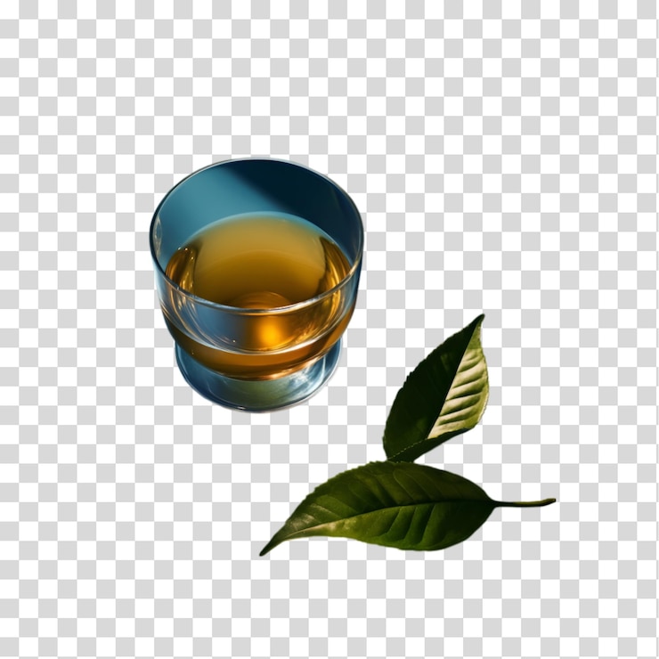 PSD una taza de té verde con recorte png aislado sobre un fondo transparente