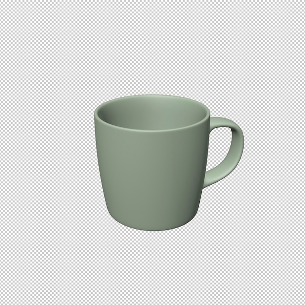 una taza verde con una imagen de una taza en ella