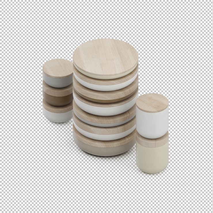 PSD tazas de cocina isométricas