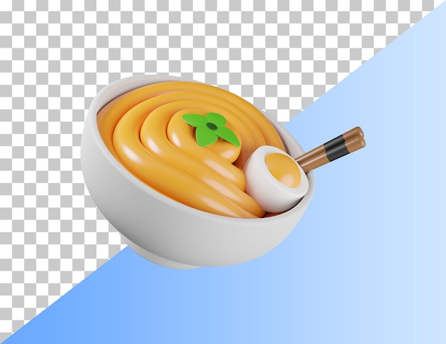 PSD tazón de fideos chinos icono 3d. deliciosa comida asiática