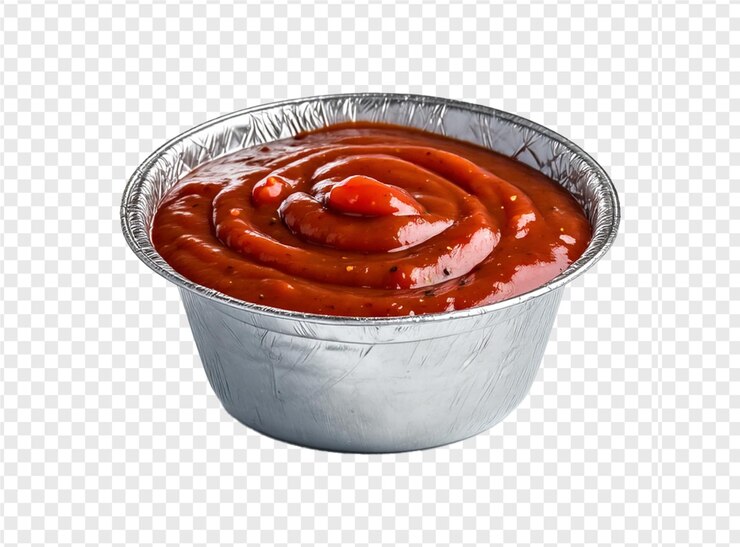 PSD un tazón de ketchup con una salsa roja en él