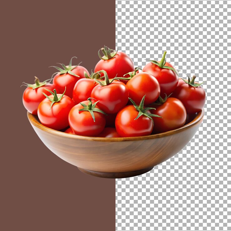 Un tazón lleno de tomates rojos frescos y maduros