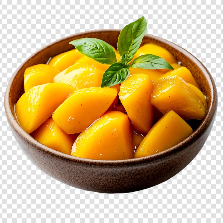 PSD un tazón de mango dulce es un delicioso deleite tropical