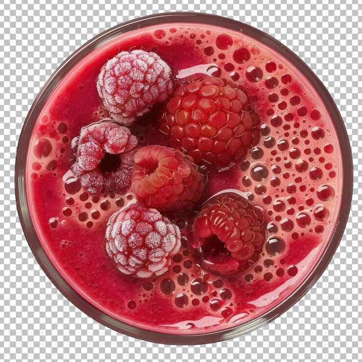 PSD un tazón de vidrio de frambuesas y frambuesas con una frambuesa roja en un fondo transparente png