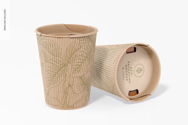 Tazza da caffè ecologica con coperchio Mockup