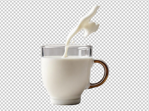 tazza di latte con sfondo bianco