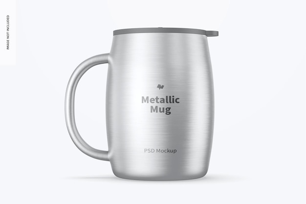 Tazza metallica con coperchio mockup