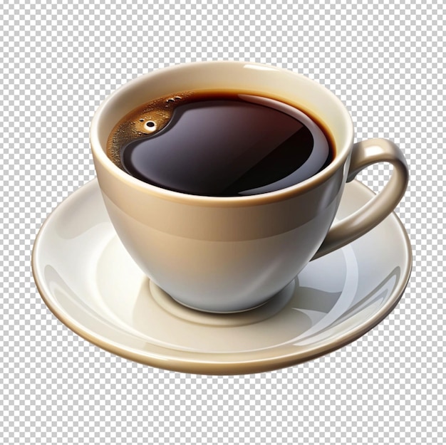 tazza realistica di caffè nero preparato su un vassoio vec