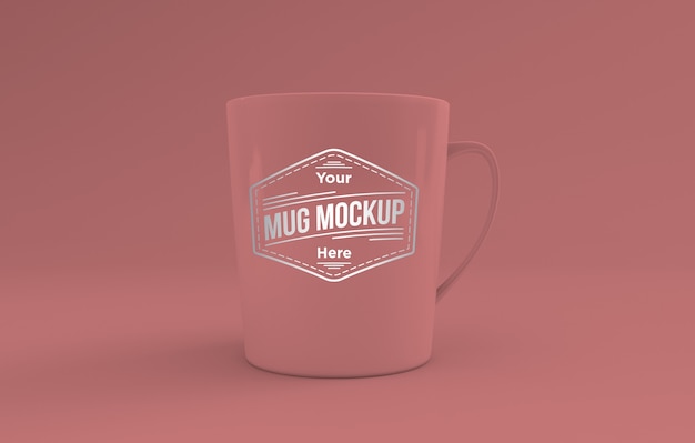 Tazza rosa realistica Mockup 3D rendering isolato