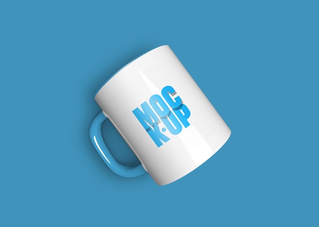 Tazza vista dall'alto mockup_File PSD completamente modificabile