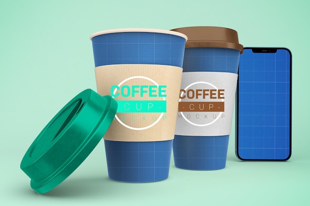 Tazze di caffè e Smart Phone