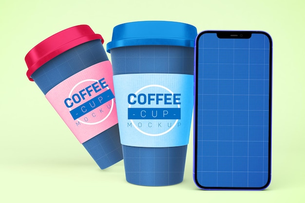 Tazze di caffè e Smart Phone