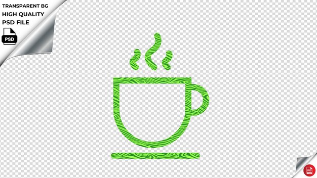 PSD té caliente psd icono vectorial textura verde detalles psd transparente