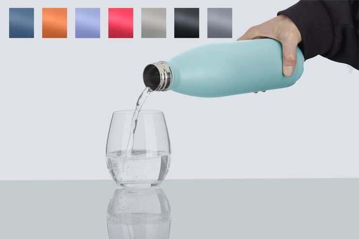 PSD té térmico y olla de agua y vidrio transparente totalmente personalizable color plata y oro