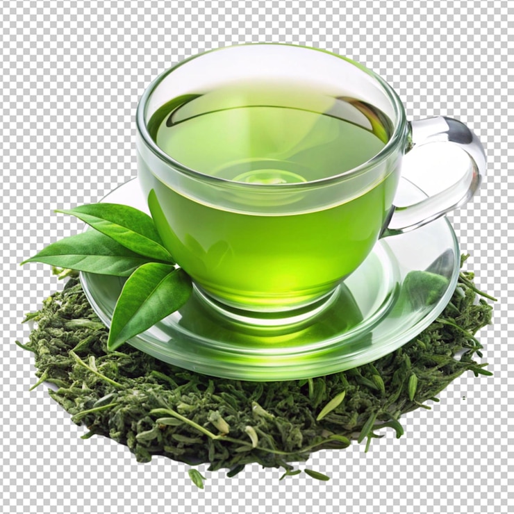 PSD té verde aislado sobre un fondo transparente