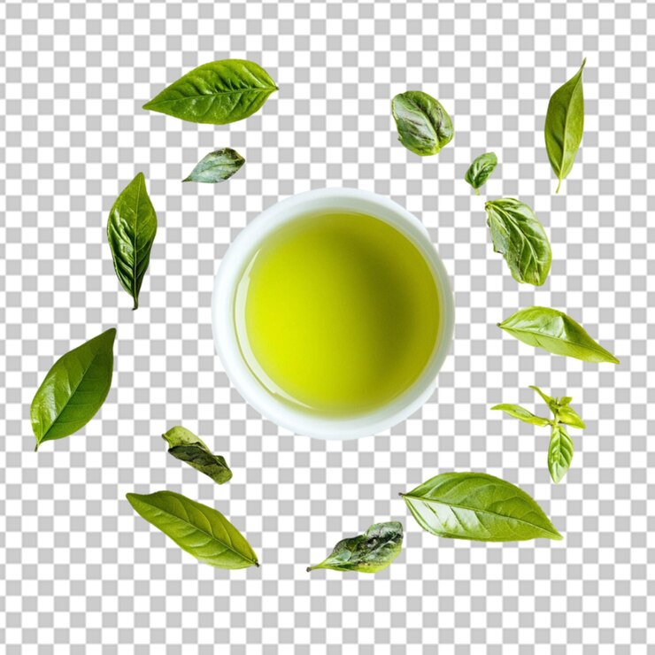 PSD té verde sobre un fondo transparente