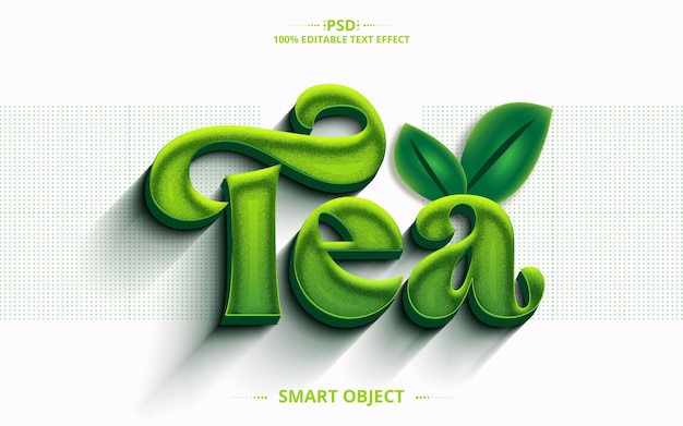 Tea best verde cor texto editável psd desenho de efeitos