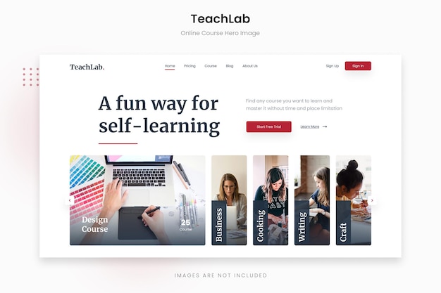 TeachLab - Imagen de héroe de curso en línea moderno y profesional