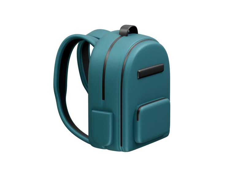 PSD teal backpack 3d icon de renderización icon de bolsa de la escuela ilustración de renderización en 3d