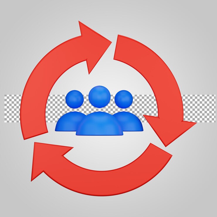 PSD team rolling on transparent background 3d render