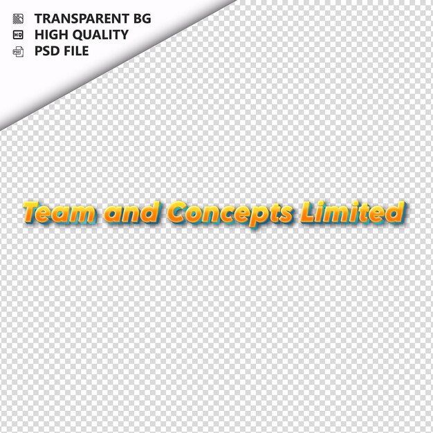 PSD teamandconceptslimited feito a partir de texto laranja com sombra transparente isolado
