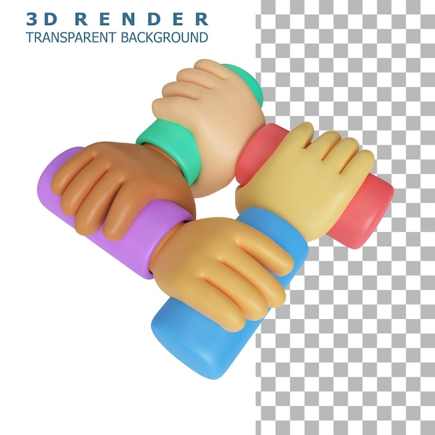 PSD teamarbeit 3d-rendering