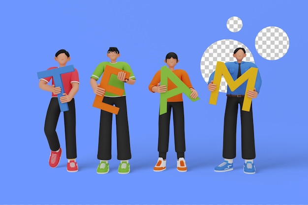 Teamwork-Leute-Konzept 3D-Illustration