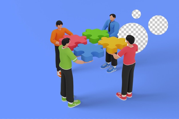 Teamwork mit Puzzleteilen