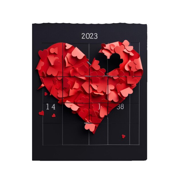 PSD tearoff-kalender mit valentinstag 14