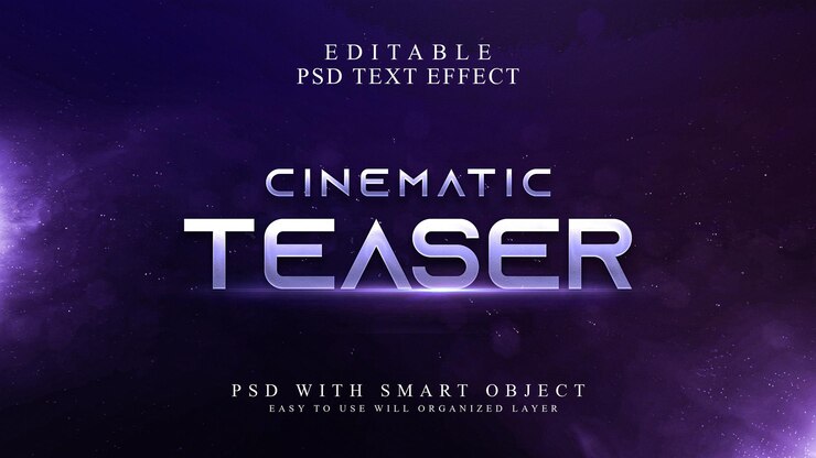 Teaser cinematografico Effetto testo del titolo cinematografico