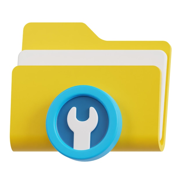 tech support folder 3d icon isolated on the white background