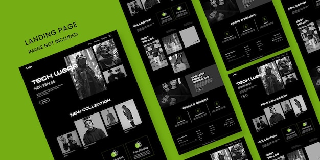Tech wear Fashion Ecommerce Website Landing Page