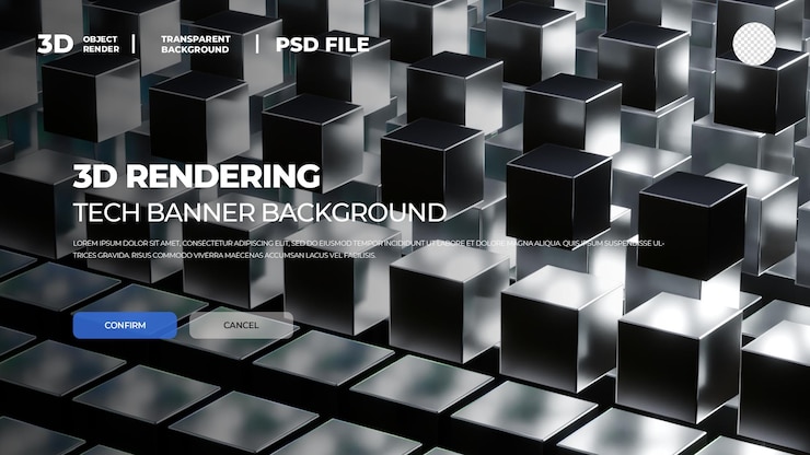 PSD technique de rendu 3d, géométrie, arrière-plan