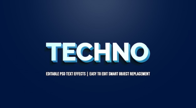 Techno In Blue Gradient Text Effects