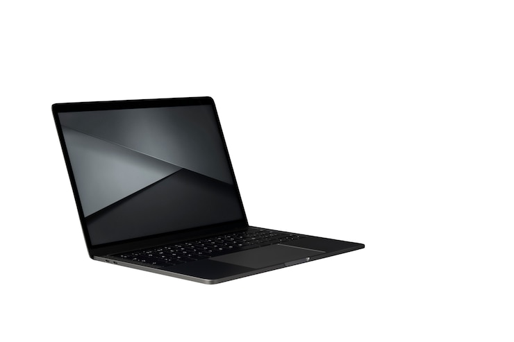 PSD technological laptop isolated