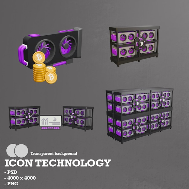 La technologie des icônes 3D, la chaîne de blocs et l'intelligence artificielle