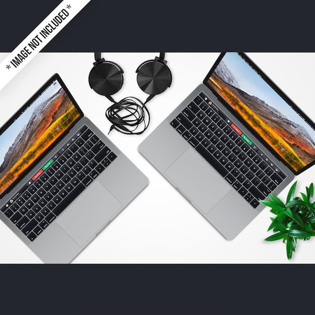 Technologie-Modell mit zwei Laptos