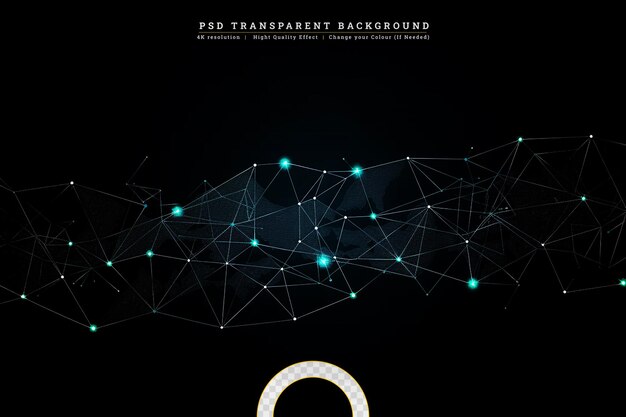 Technologie-Netzwerk-Verbindung Cyberraum auf transparentem Hintergrund