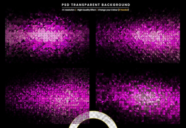 PSD technologie pourpre abstraite lumineuse horizontale sur fond transparent