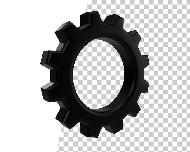 technology gear wheels machine setting black icon 3d render
