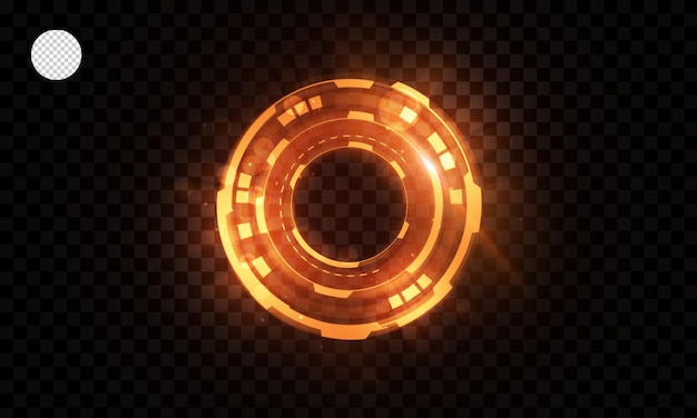 Technology glowing hud ring on transparent background