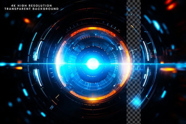 Technology radiating light effect circle and easy usable transparent background