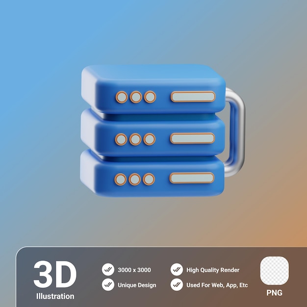Technology server 3d illustration