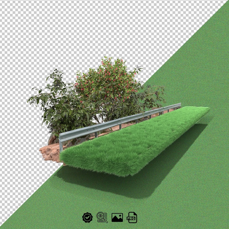 PSD un techo verde con una planta y una imagen de una planta en él