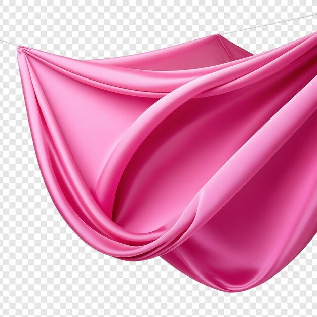Tecido de seda rosa voador png isolado em fundo transparente psd premium